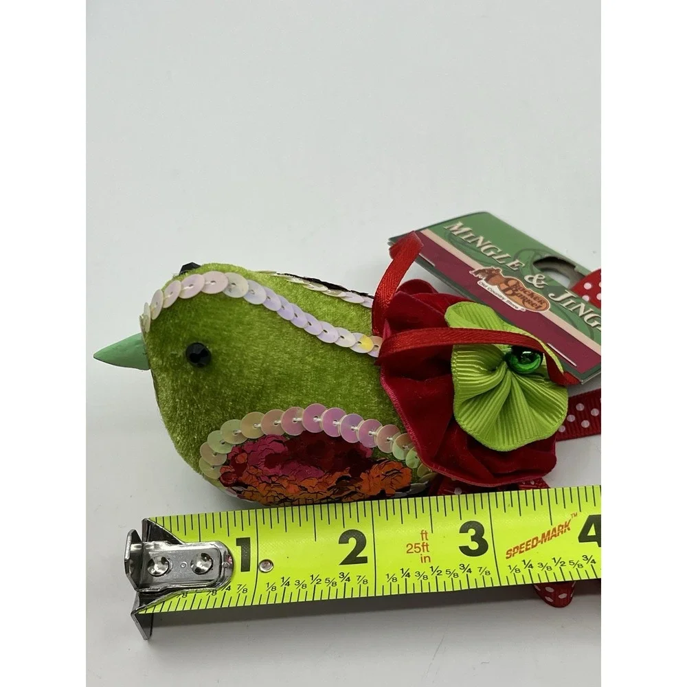 Lot Of 2 Cracker Barrel Bird Felt Christmas Ornaments Sequins 4